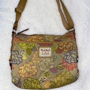 Vintage Fossil Brand Floral Crossbody Bag
